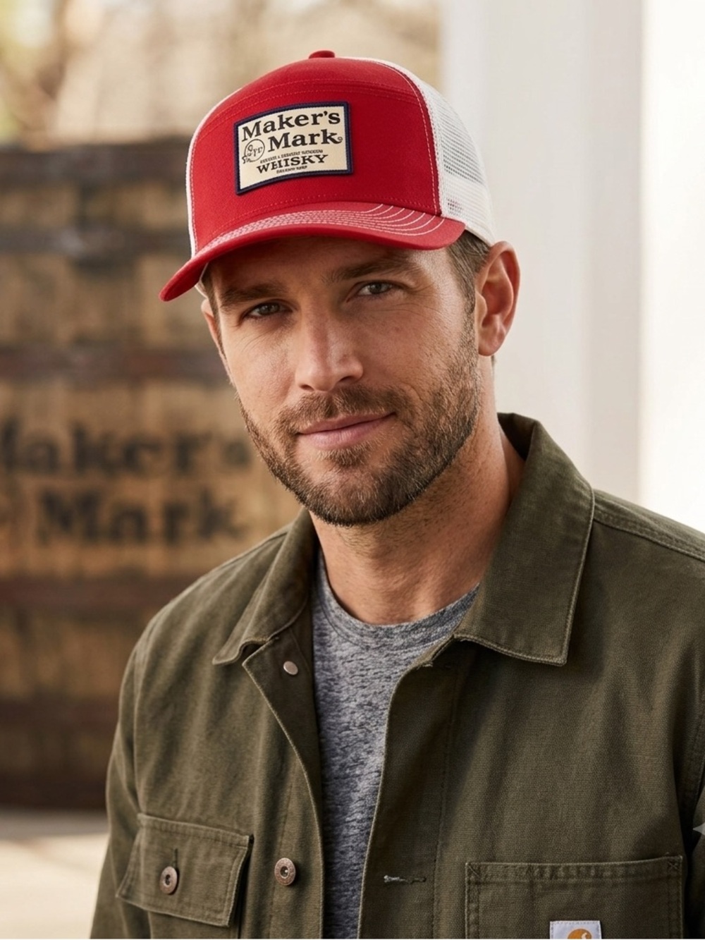 Maker's Mark Kentucky Straight Bourbon Whisky trucker hat red